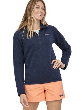 Patagonia Better Sweater Navy Quarter-Zip Fleece Pullover women’s size M
